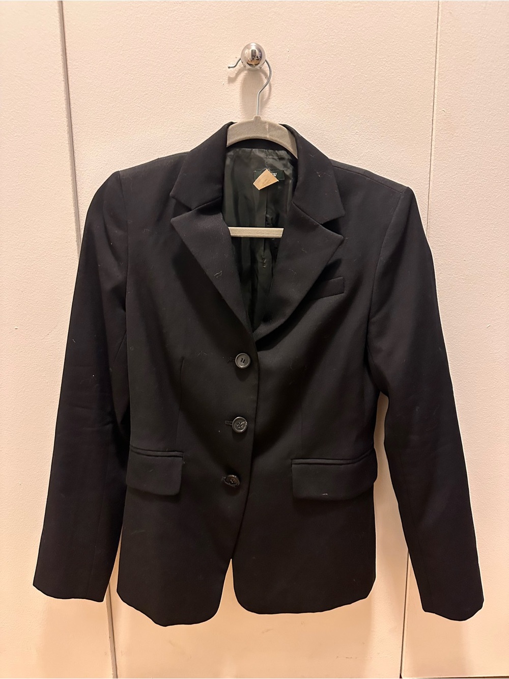 J. Crew Suit Jacket Blazer Single Breasted Black Wool  - 2